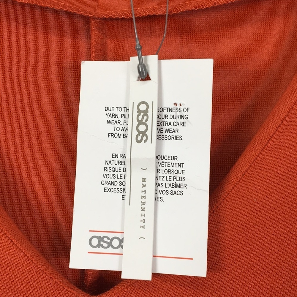 ASOS Orange Maternity Bell Sleeve Maxi Dress Size 14 NEW With Tags - Picture 3 of 10
